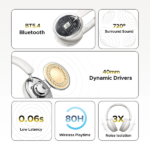 UGREEN Studio Max2 80Hrs Wireless Headphone Black – HP205 – 45018 – 1 Year Warranty - Image 3