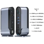 Baseus 17 Port Working Station Three-Screen Multifunctional Type-C HUB Adapter