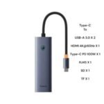 Baseus 7-Port HUB Flite Series Docking Station – Space Grey – 1 Year Warranty