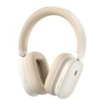 Baseus Bowie H1 Noise-Cancelling Wireless Headphones 5.2 ANC  Rice White – NGTW230002 – 1 Year Warranty