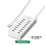 UGREEN 16 – Port Hub USB to USB 2.0 With External Power – 20298 – 20298 – 1 Year Warranty