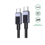 UGREEN 2 Meter 100W Type-C to Type-C PD Fast Charging Nylon Braided Cable – L512 – 45064 – 1 Year Warranty