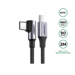 UGREEN 2Meter 60W Type-C to Type-C PD 90 Degree Cable 3A Max – US255 – 50125 – 1 Year Warranty