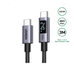 UGREEN 3 Meter 240W Smart Digital Display Type-C to Type-C PD Fast Charging Cable – L530 – 65868- 1 Year Warranty