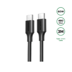 UGREEN 3 Meter 60W Type-C to Type-C 2.0 3A Cable – US286 – 60788 – 1 Year Warranty
