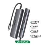 UGREEN 6 – in – 1 Type-C to 2* USB 3.0Hub – CM498 – 15852 – 1 Year Warranty