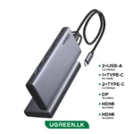 UGREEN 8 – in -1  Revodok Type-C Three Screen Multifunctional Hub – CM639 – 35625 – 1 Year Warranty