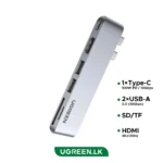 UGREEN 6 – in – 2 Thunderbolt Dual Port Type-C Multifunction Adapter (Macbook Air/Pro) – CM380 – 80856 – 1 Year Warranty