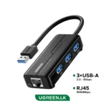 UGREEN USB 3.0 Hub with Gigabit Ethernet Adapter – 20265 – 1 Year Warranty