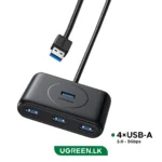 UGREEN 4 – Port USB 3.0 Hub with USB-A Port 0.5 Meter CR113 – 20290 – 1 Year Warranty