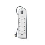 Belkin 8-Outlet Surge Protector with 2M Cord + 2 USB