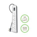 Belkin 4-Outlet Surge Protector with 2M Cord + 2 USB