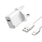 Aspor A827 3-Pin USB Charger with Micro USB Cable