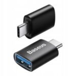 Baseus Type-C to USB A Ingenuity Series Mini OTG Adaptor 3.1 Black – 1 Year Warranty