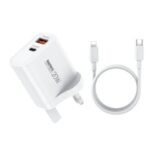 Remax RP-U120 20W 3pin Dock and Type-C To Lightning Cable White
